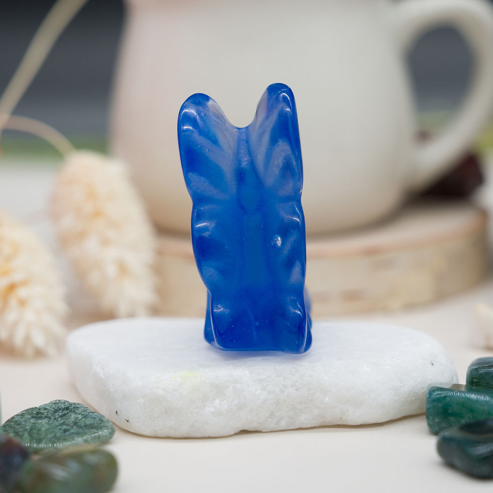 Miniatura: Blue Opalite Crystal Fairy Figurine Carving Terrarium Decor Fantasy Fairy Garden