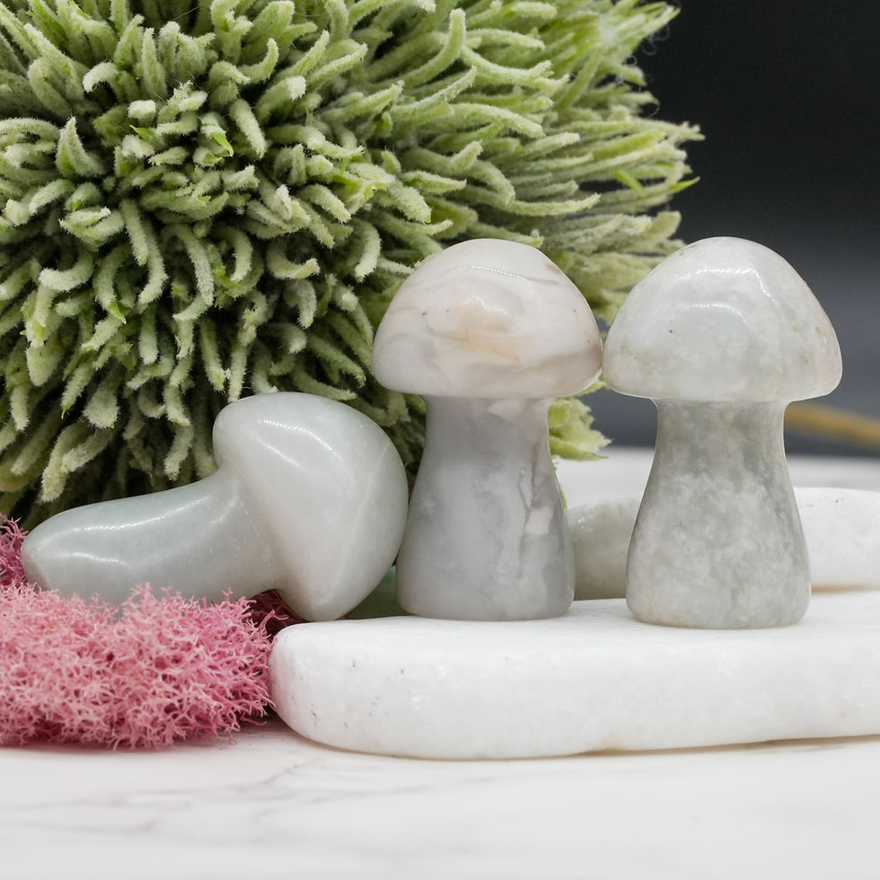 Miniatura: Agate Mushroom Crystal Sculpture Natural Stone Decor Spiritual Healing Gift Idea
