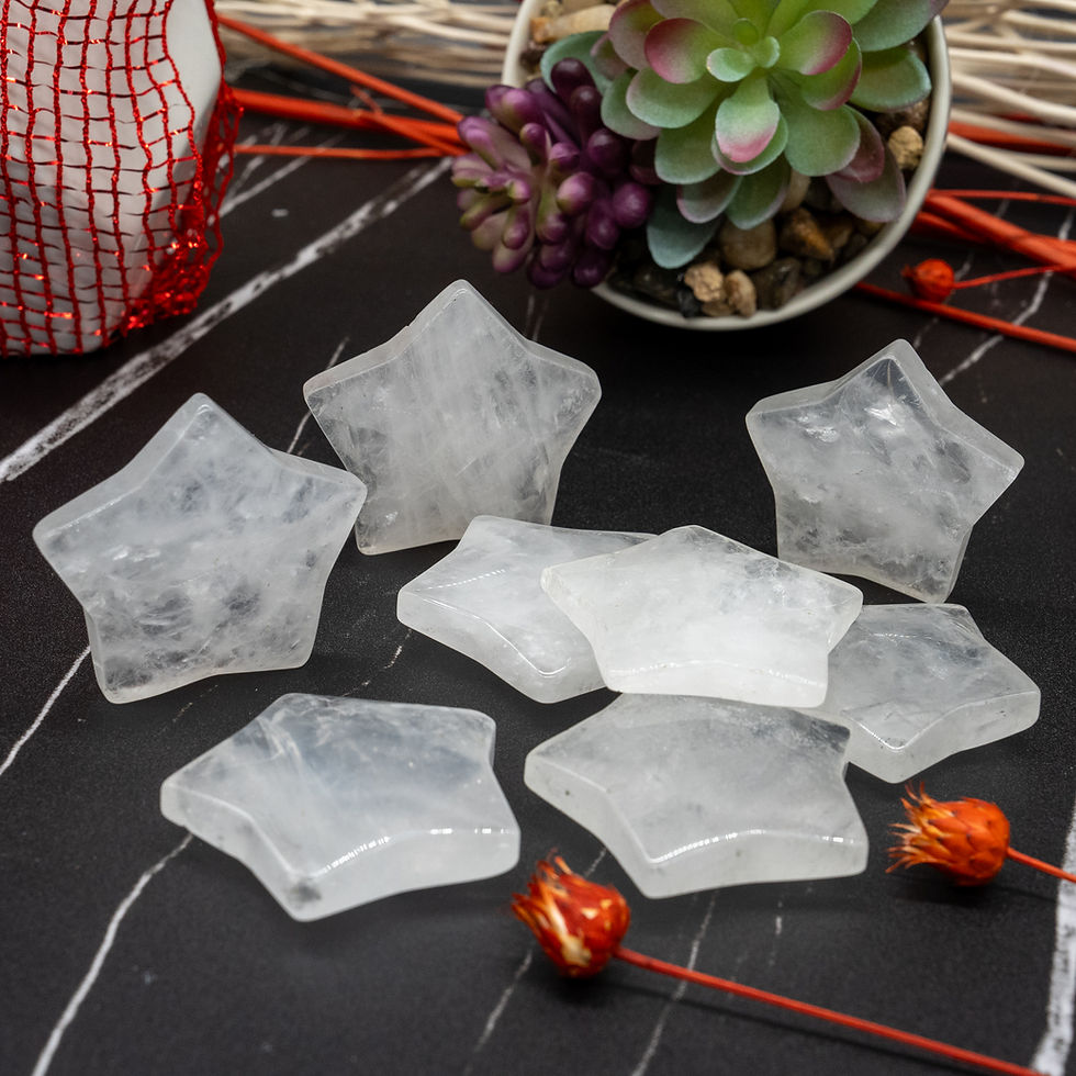 Miniatura: Clear Quartz Crystal Star Carving Spiritual Healing Protection Gemstone Decor