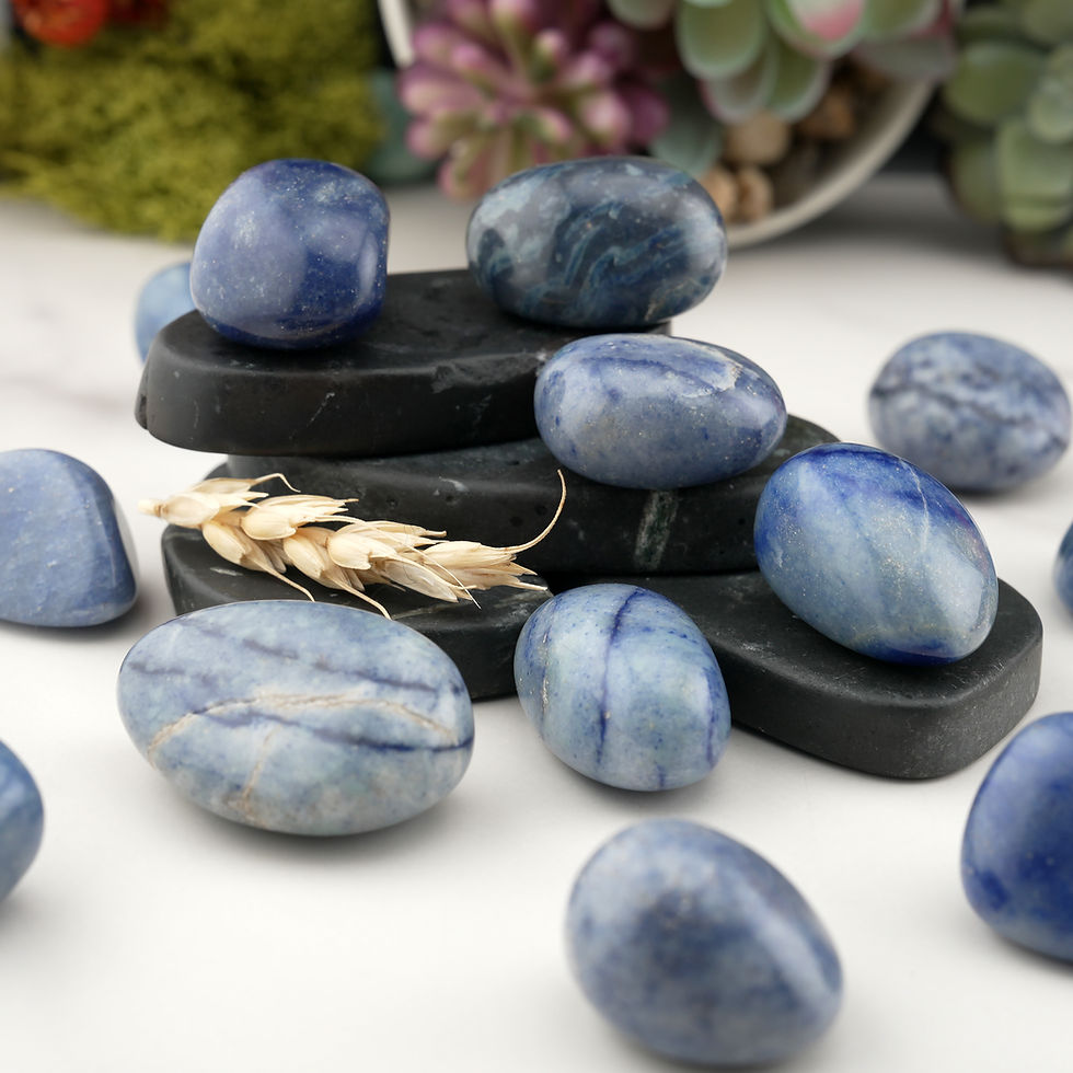 Thumbnail: Blue Aventurine Tumbled Stone Pocket Healing Protection Chakra Meditation Gift