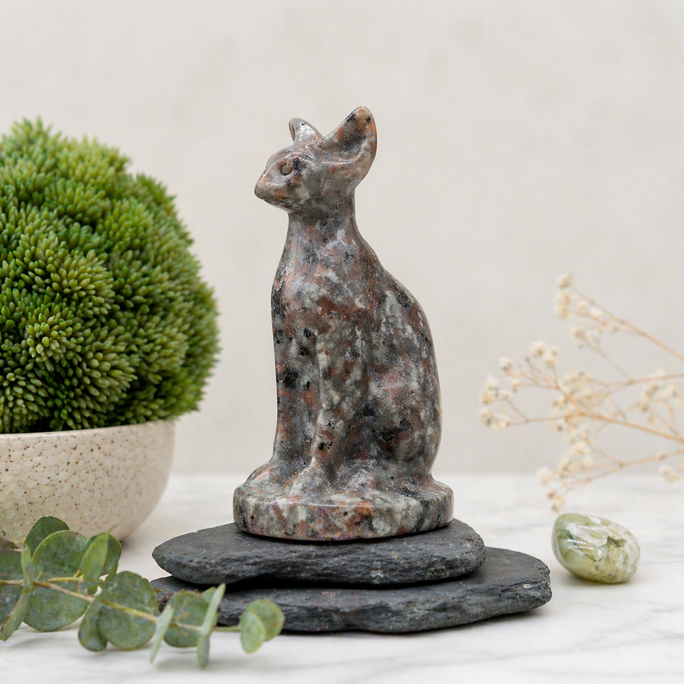 Miniatura: Yooperlite Crystal Cat Carving UV Reactive Glowing Cat Lover Animal Decor Gift