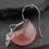 Thumbnail: Strawberry Quartz Crystal Crescent Moon Hanging Earrings 925 Silver Jewelry Gift