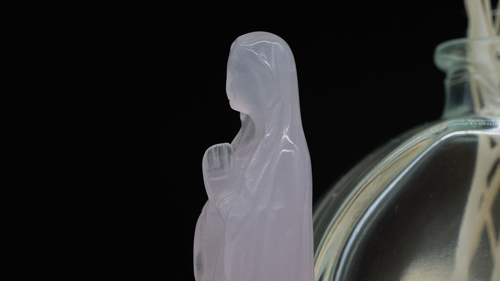 Miniatura: Macaron Fluorite Crystal Virgin Mary Figurine Protection Trinket Religious Decor