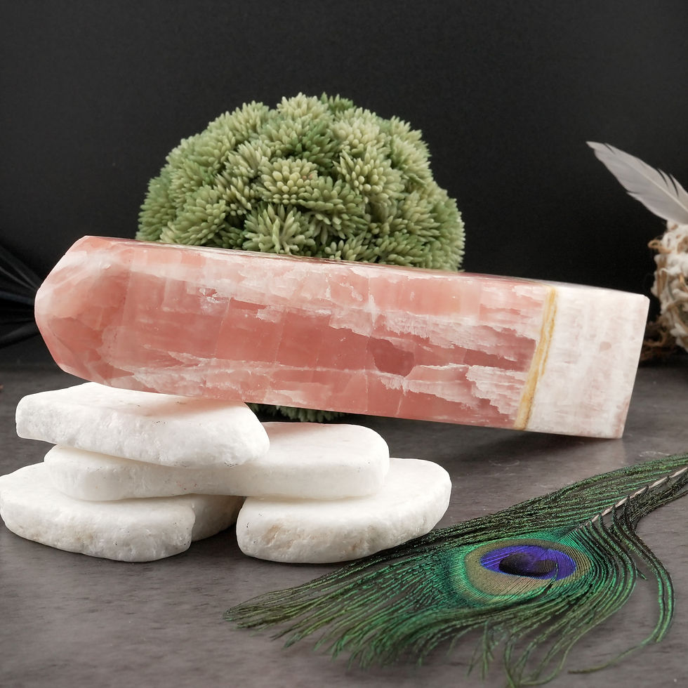 Miniatura: Pink Caribbean Calcite Tower Crystal Healing Decor Spiritual Protection Gift