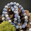 Thumbnail: Blue Dot Jasper Round Beaded Bracelet Crystal Jewelry Gift Spiritual Protection