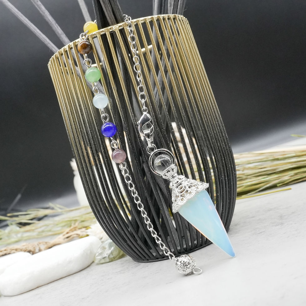 Miniatura: Opalite Metal Chakra Pendulum Spiritual Jewelry Gift Idea Crystal Divination