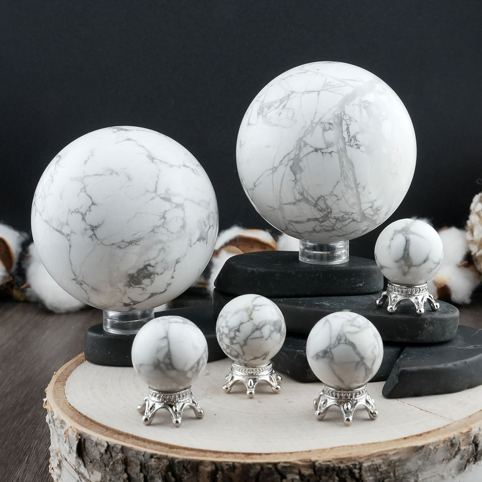 Miniatura: Howlite Sphere Crystal Decor Gift Spiritual Protection Stone Meditation Ball