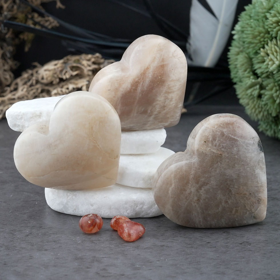 Miniatura: Blue Flash Moonstone Heart Spiritual Healing Gemstone Love Protection Meditation