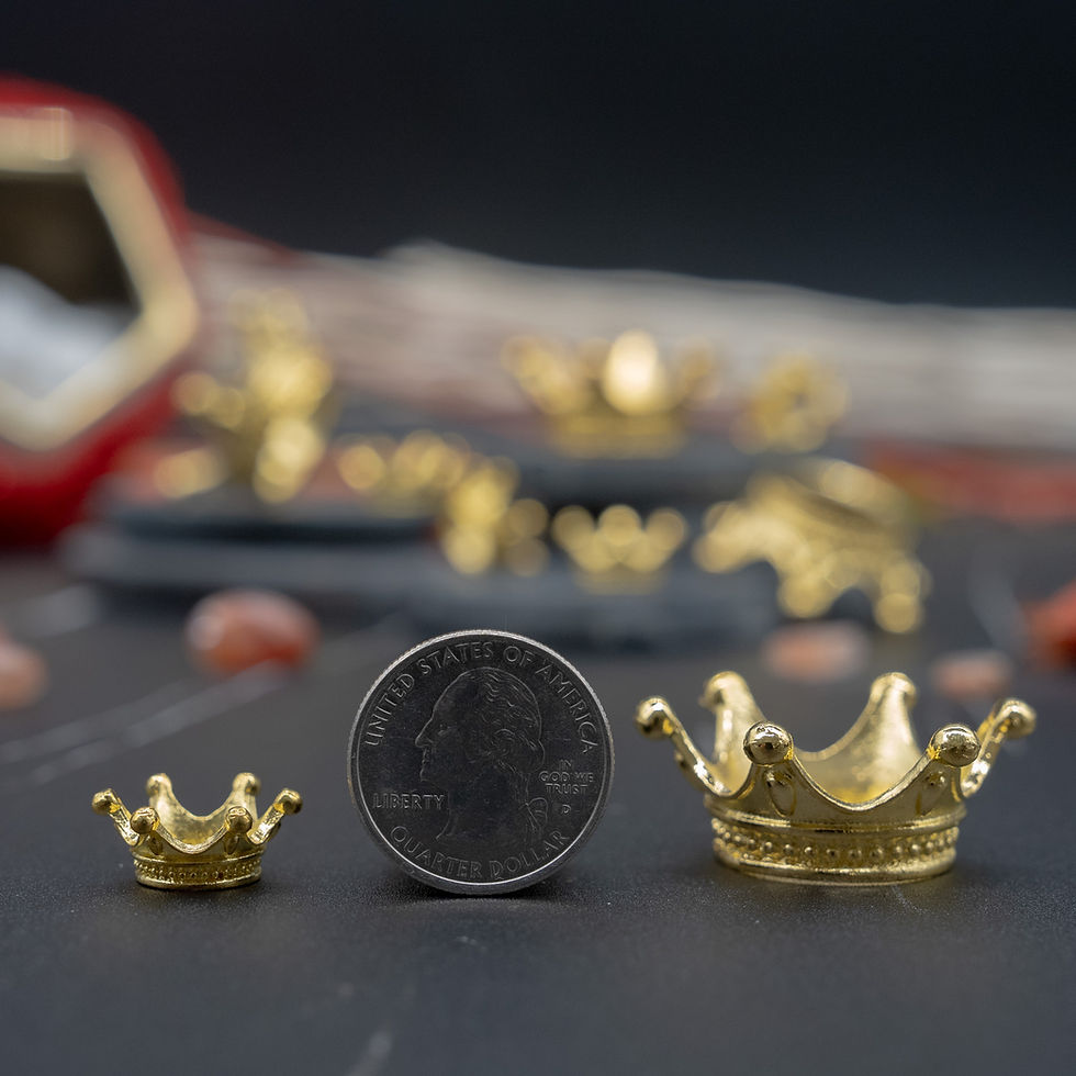 Thumbnail: Gold Crown Crystal Sphere Stand Metal Retail Display Base Collectible Gem Holder