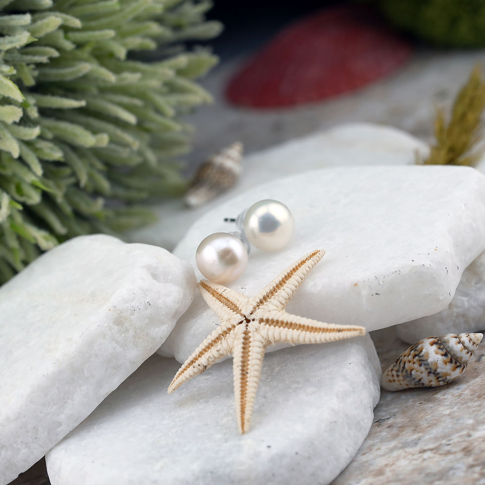 Thumbnail: Natural Pearl 925 Silver Stud Earrings Elegant Crystal Jewelry Gift Bridal Wear