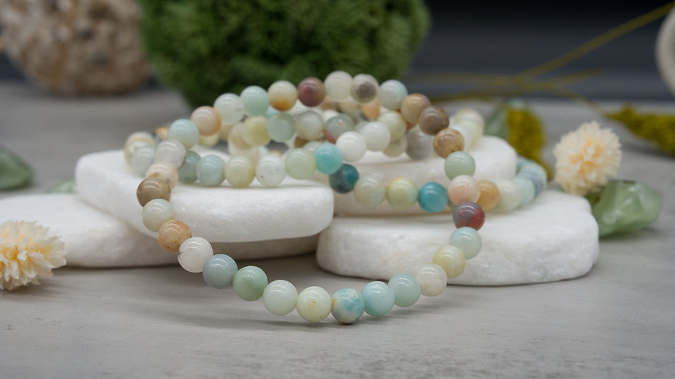 Miniatura: Caribbean Calcite Crystal Bracelet Healing Protection Stone Handmade Jewelry