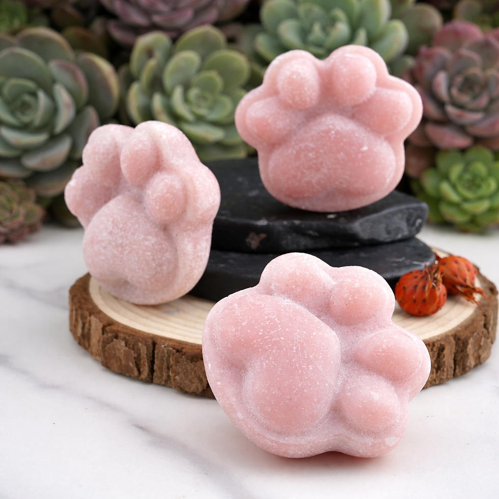 Miniatura: Pink Opal Crystal Paw Carving Stone Pink Protection Trinket Cat Dog Lover Gift