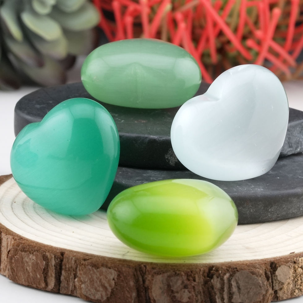 Miniatura: Rainbow Cats Eye Crystal Heart Spiritual Protection Decor Gift Meditation Energy