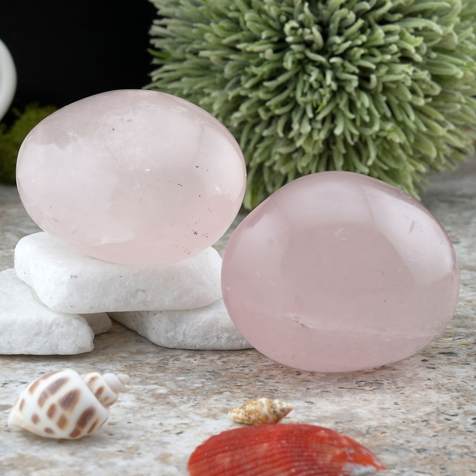 Thumbnail: Rose Quartz Unique Shape Palm Stone Crystal Gift Healing Decor Spiritual Stone