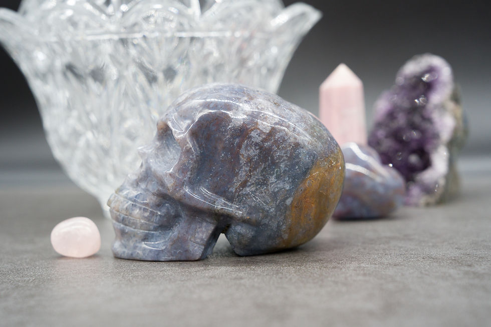 Miniatura: Ocean Jasper Crystal Skull Carving Spooky Decor Spiritual Healing Protection