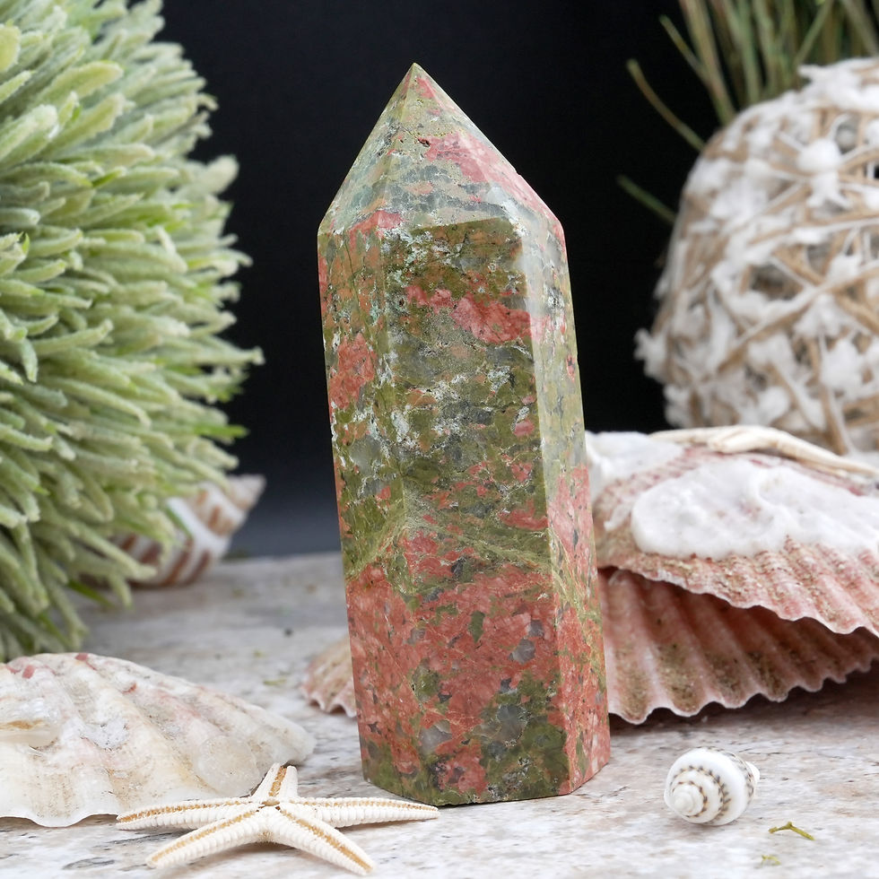 Miniatura: Unakite Tower Crystal Point Stone Wand Spiritual Meditation Decor Gemstone Gift