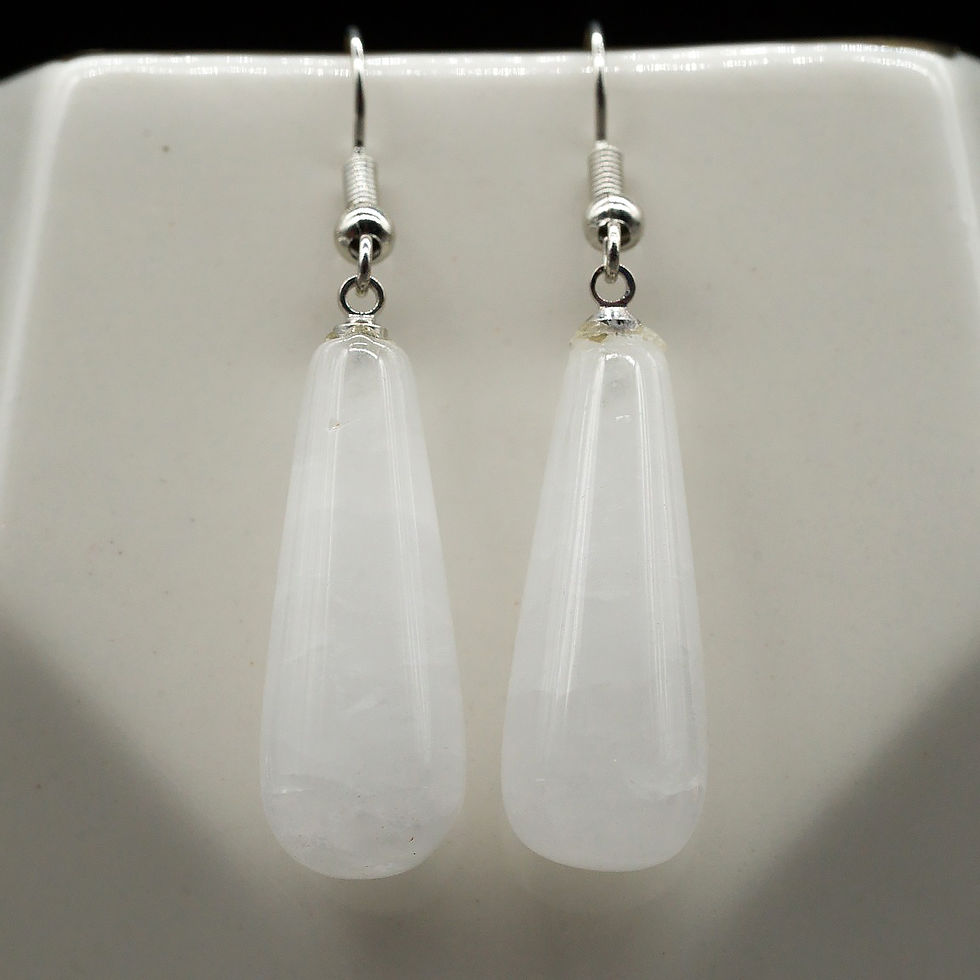 Miniatura: Natural Quartz Teardrop Earrings Boho Zodiac Crystal Jewelry Birthstone Gift
