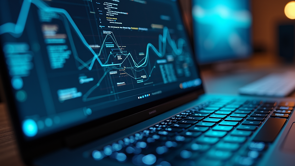 Close-up view of a laptop screen showing a digital wireframe design