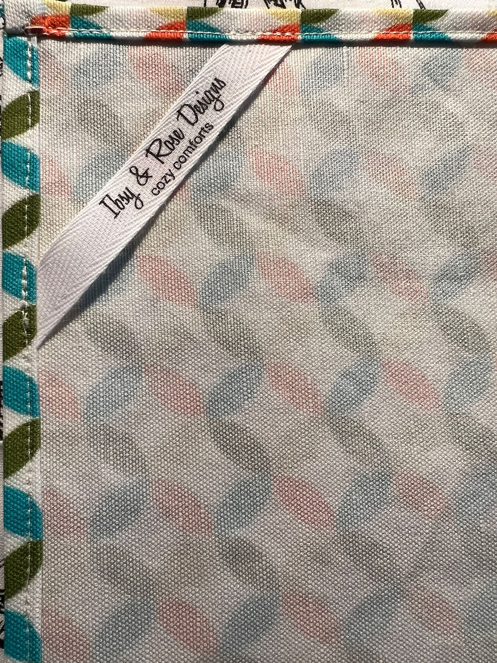 Thumbnail: MCM Tea Towel - Geometric Circles on White Background (17" x 22")