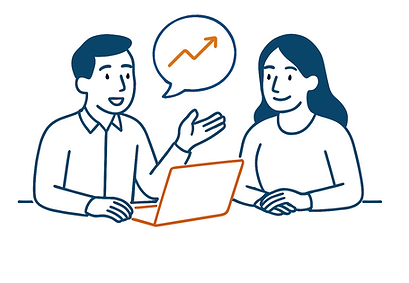 Two people mapping out financial data and uncovering blind spots