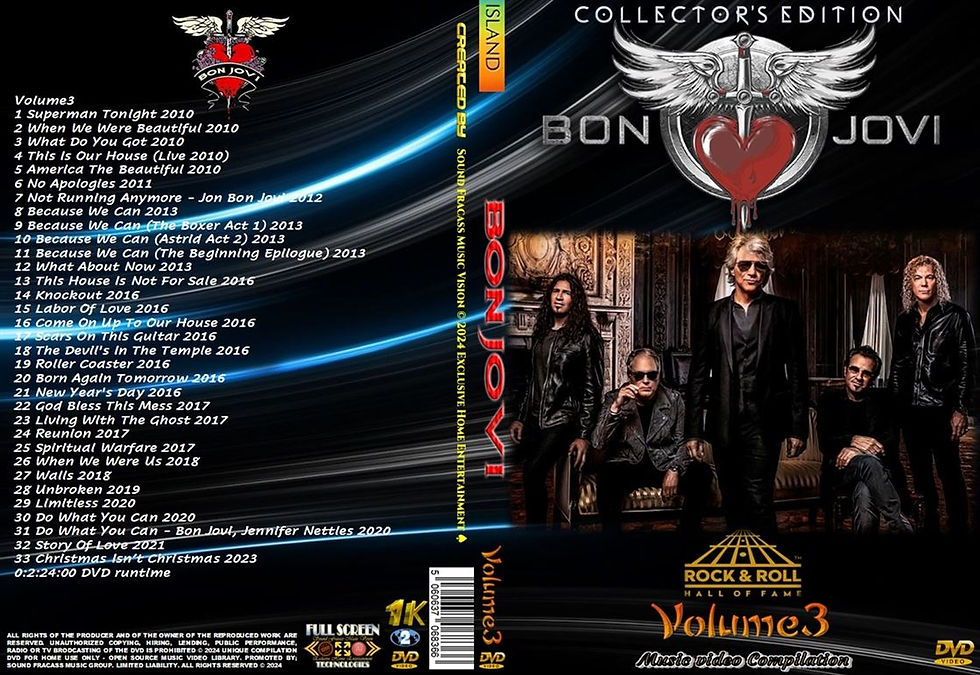 Bon Jovi Music Video Compilation DVD Volume3 Collector’s Edition