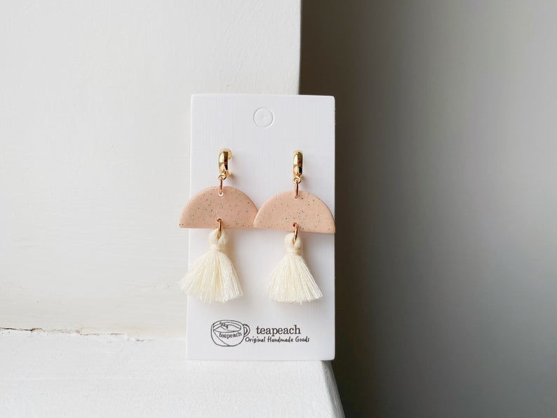 Thumbnail: Sandstone Tassel Dainty Hoop
