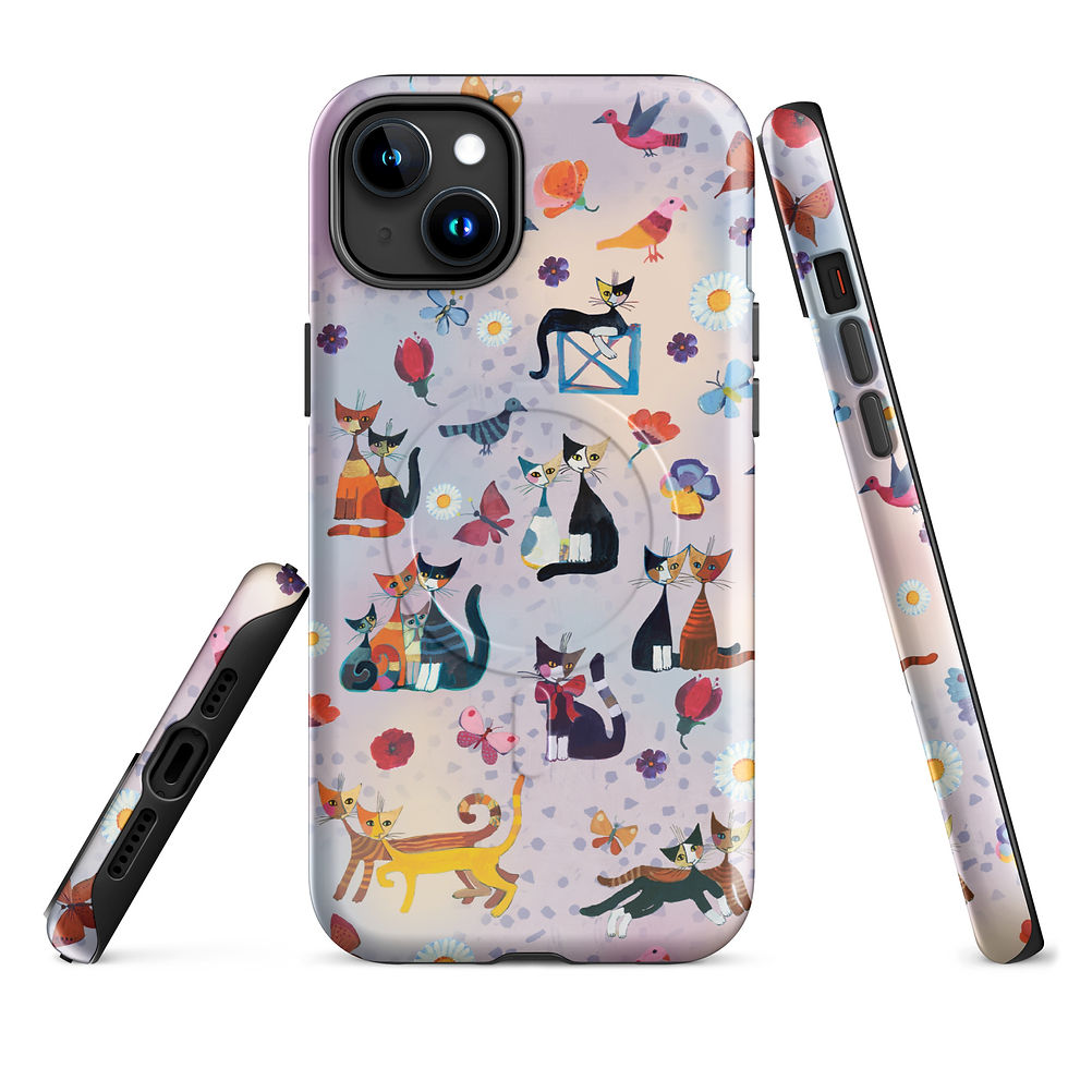 Miniatura: "Cats and flowers" - iPhone case rigida MagSafe/phone cover Rosina Wachtmeister