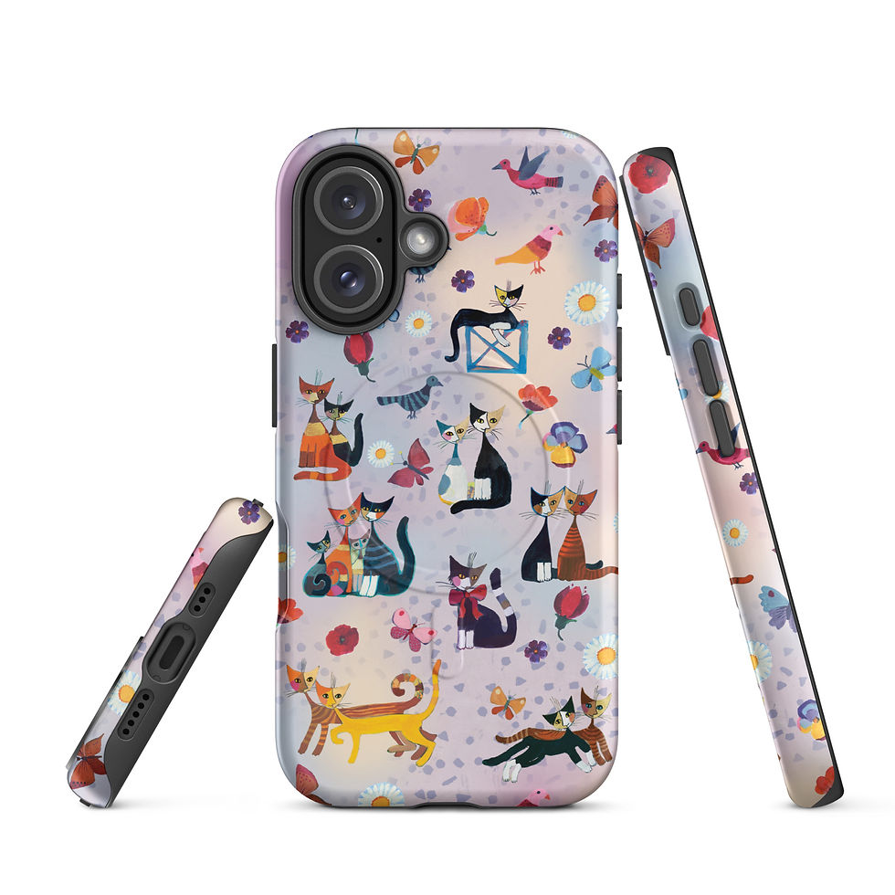 Miniatura: "Cats and flowers" - iPhone case rigida MagSafe/phone cover Rosina Wachtmeister