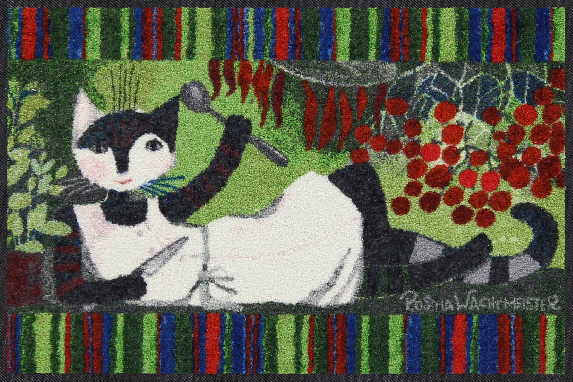 Pomodori e basilico (120x75) - tappeto/zerbino Rosina Wachtmeister x Efia