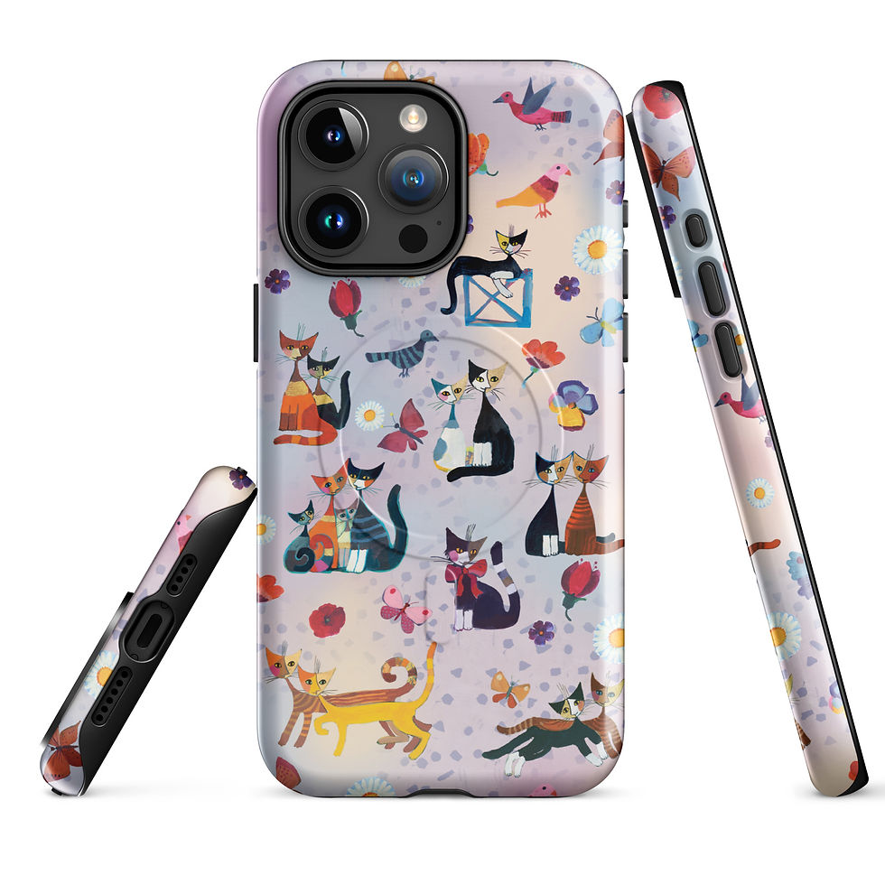 Miniatura: "Cats and flowers" - iPhone case rigida MagSafe/phone cover Rosina Wachtmeister