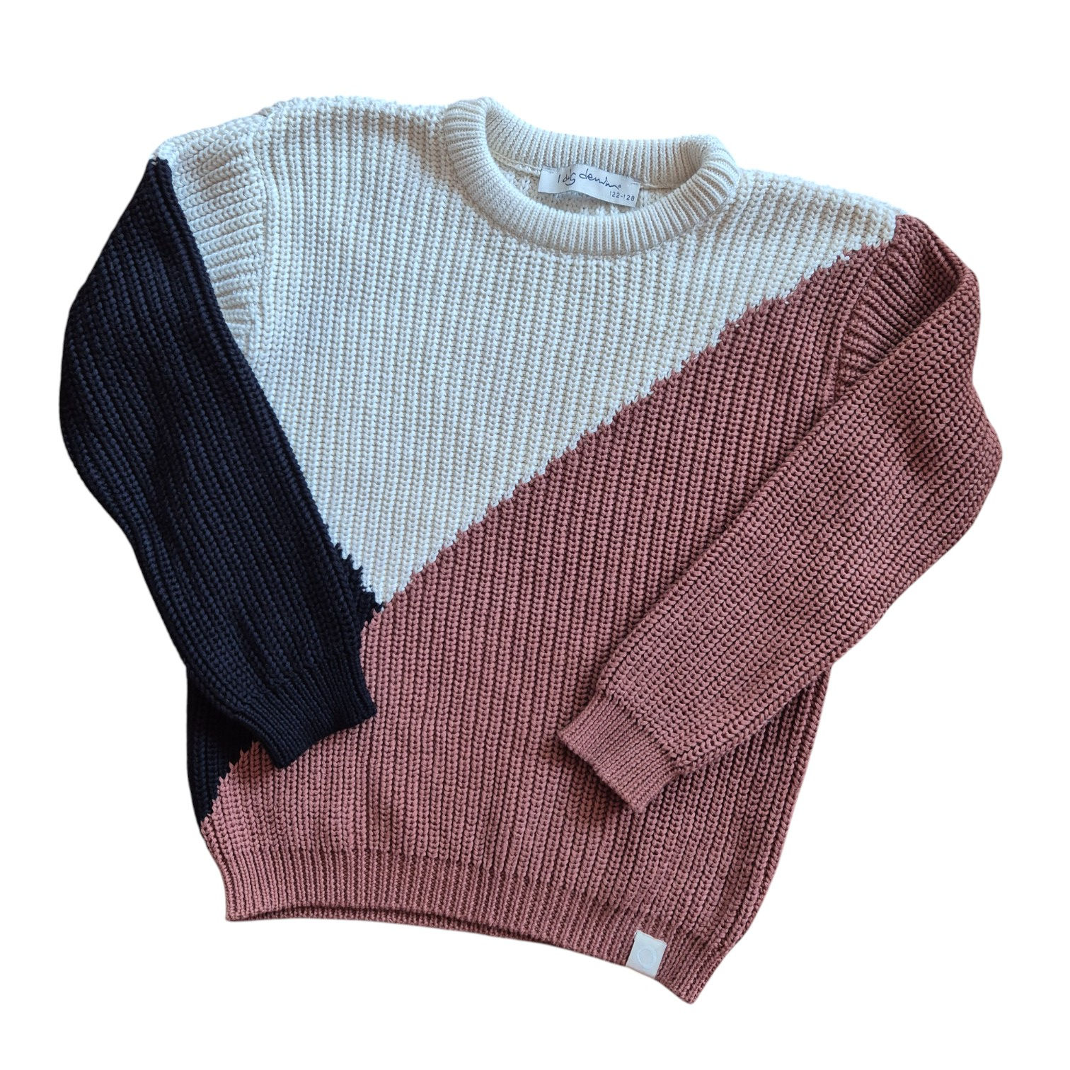 I DIG DENIM Strickpullover braun creme schwarz 122/128