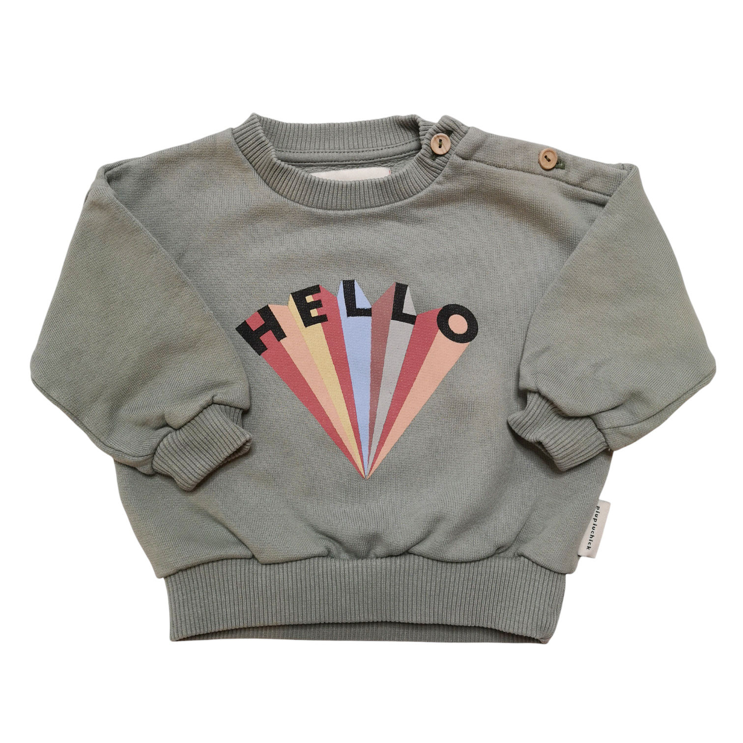 PIUPIUCHICK Sweatshirt grün `Hello´68
