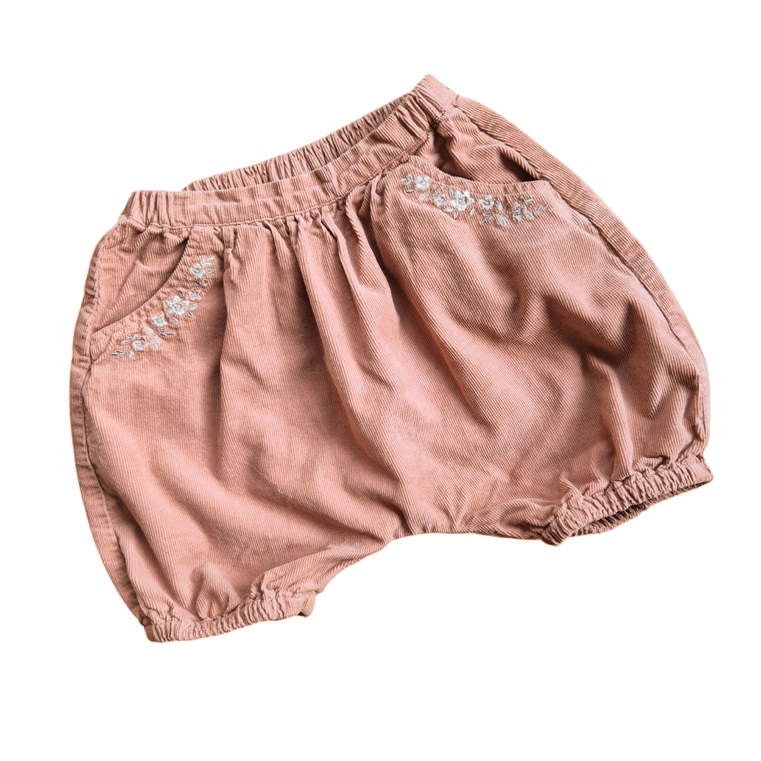LOUISIELLA Bloomers Cord braun Stickerei 86