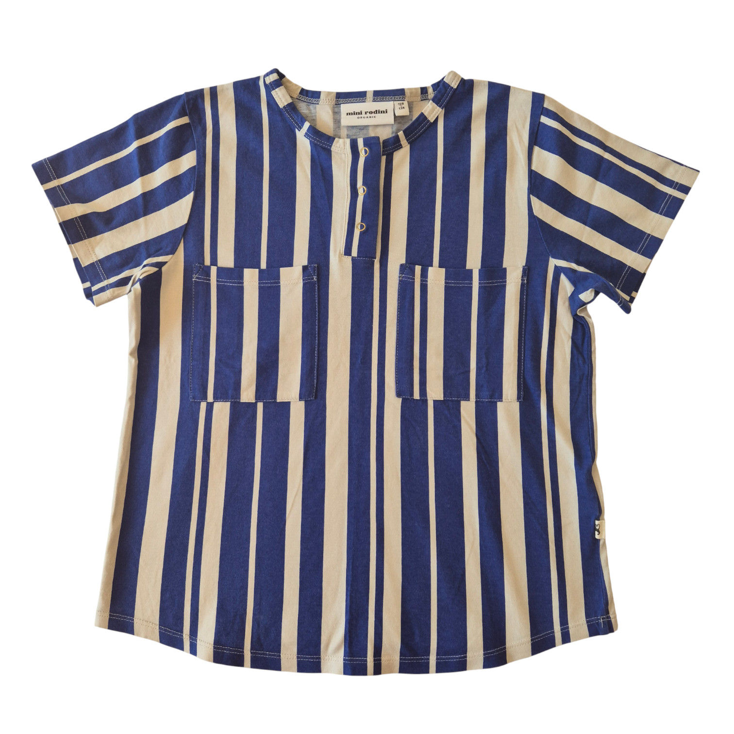 MINI RODINI T-Shirt creme blau gestreift 128/134