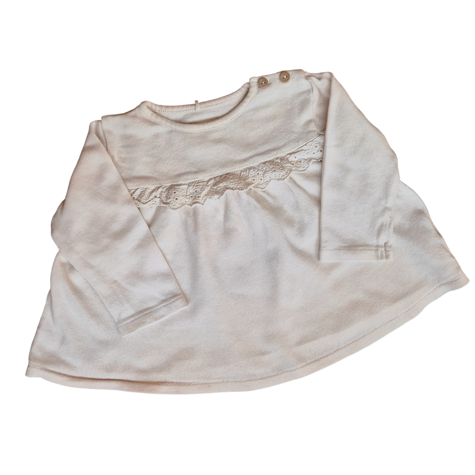 PLAY UP Longsleeve creme Rüschen 80