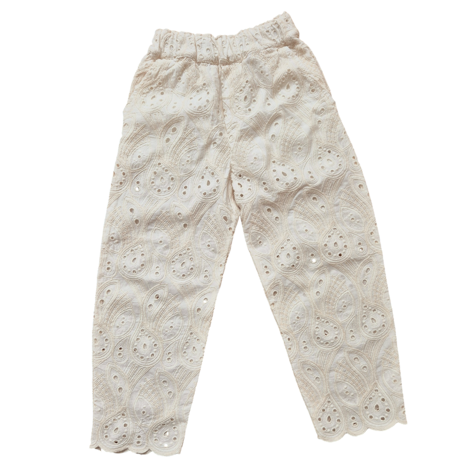 ZARA Hose creme Lochmuster 122