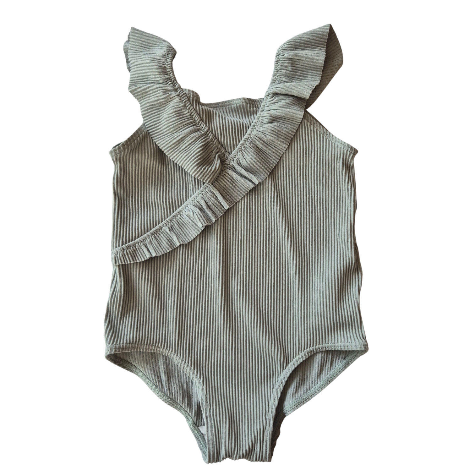 H&M Badeanzug mint gerippt 86/92