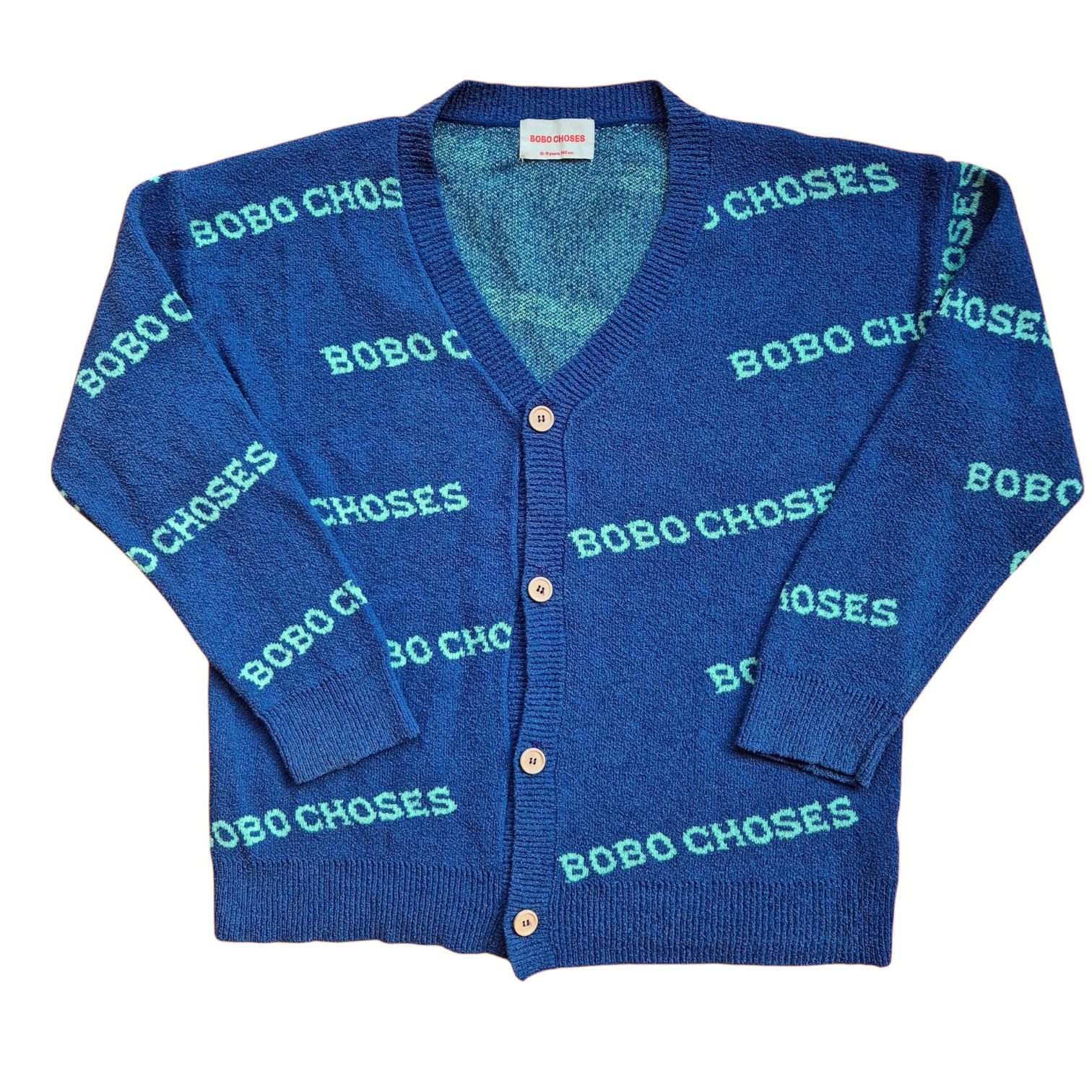 BOBO CHOSES Strick-Cardigan blau türkis 146