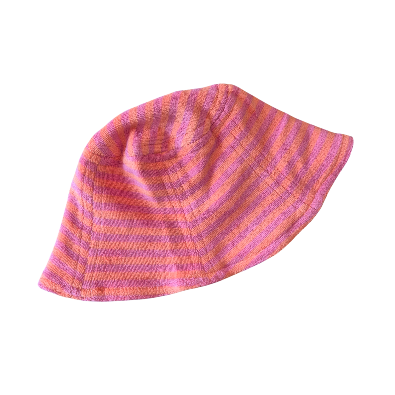 PEOPLE TREE Sonnenhut Frottee orange pink gestreift 48