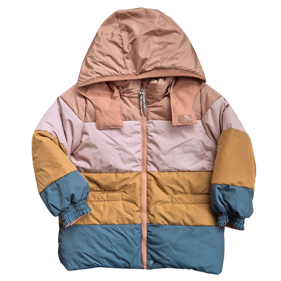 LIEWOOD Daunen-Wende-Jacke rosa senfgelb blau 122