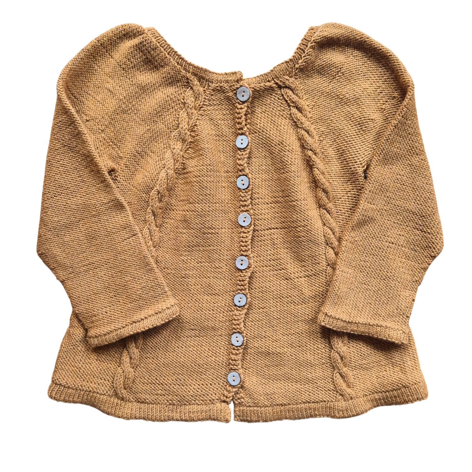 HANDMADE Cardigan senfgelb Wolle 116
