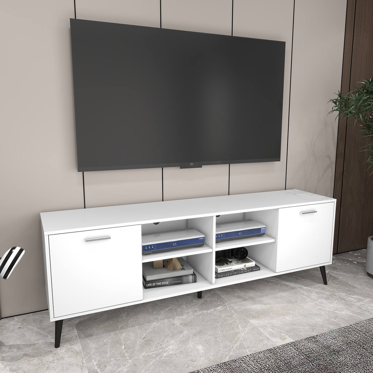 71 INCH TV STAND AND CABINET WITH STORAGE SPACE