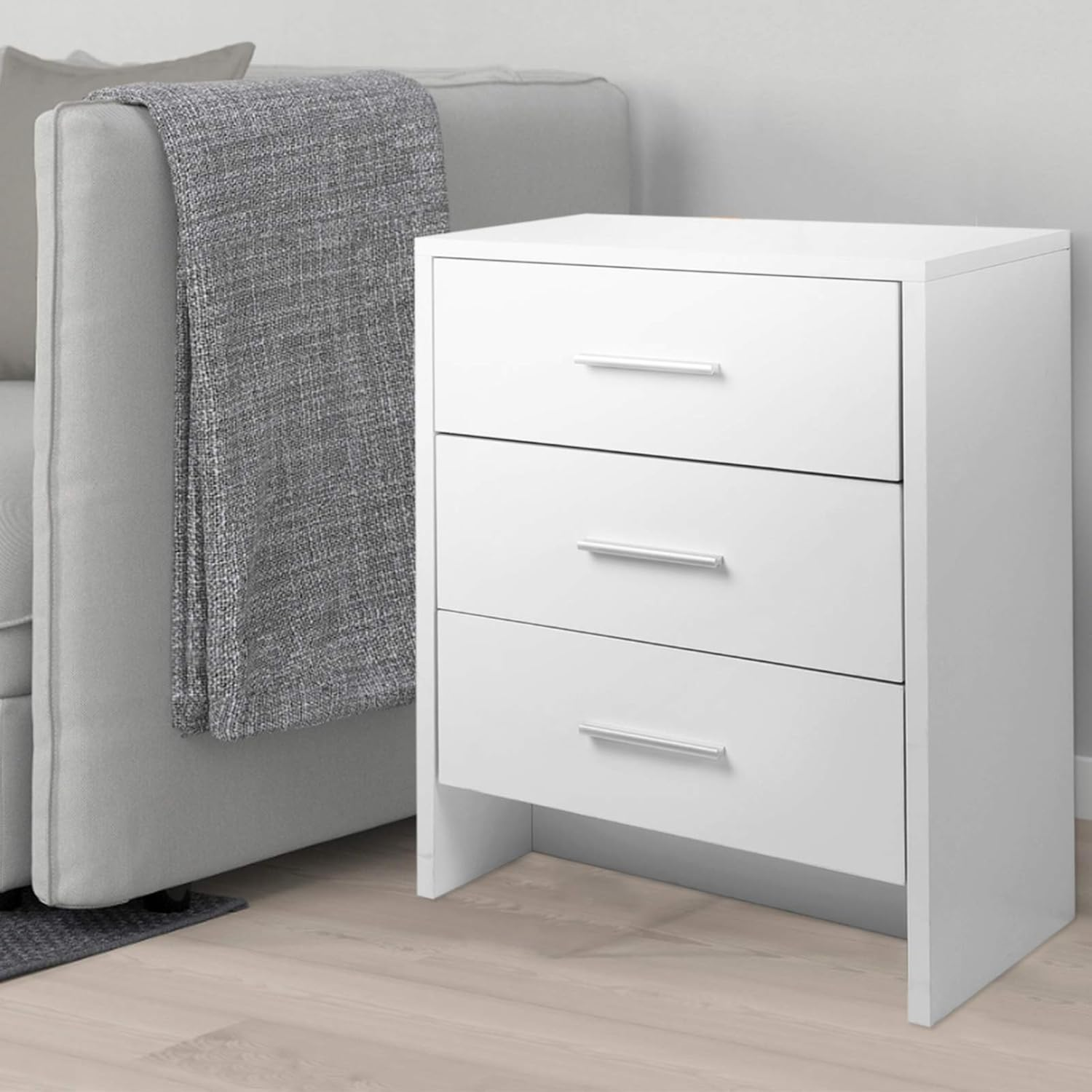 New Modern Nightstand with Three Drawers
