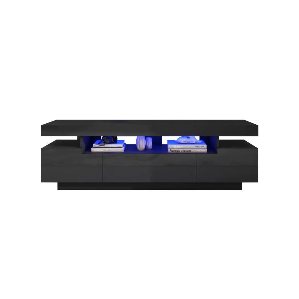 Thumbnail: Black TV Stand With LED Lights