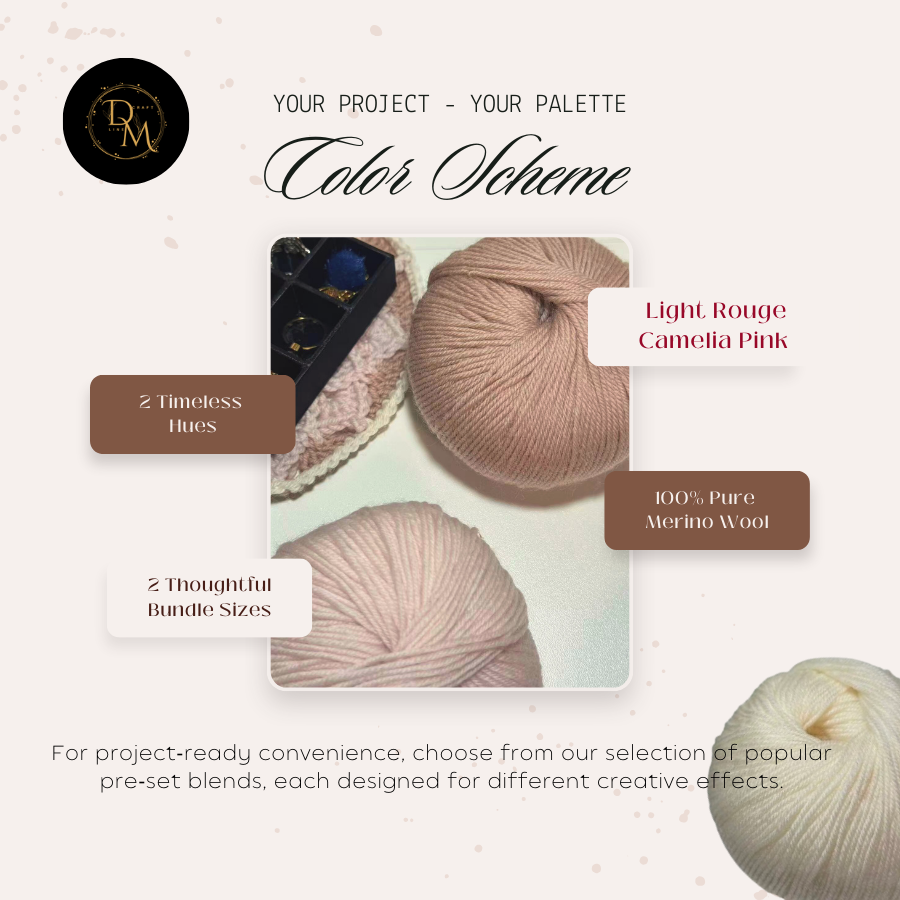 Thumbnail: Pure Merino Wool Color Bundle:  Light Rouge + Camelia Pink