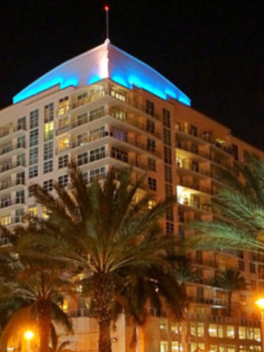 The Port Condominium  Fort Lauderdale, Exterior Paint, Concrete Restoration, Blue LED Lighting