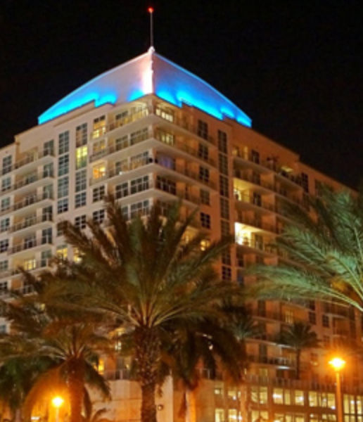 The Port Condominium  Fort Lauderdale, Exterior Paint, Concrete Restoration, Blue LED Lighting