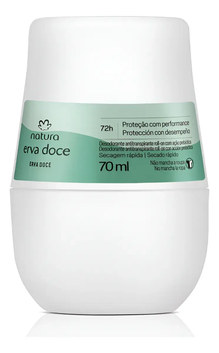 Desodorante Antitranspirante Roll-on Erva Doce - Natura - 70ml
