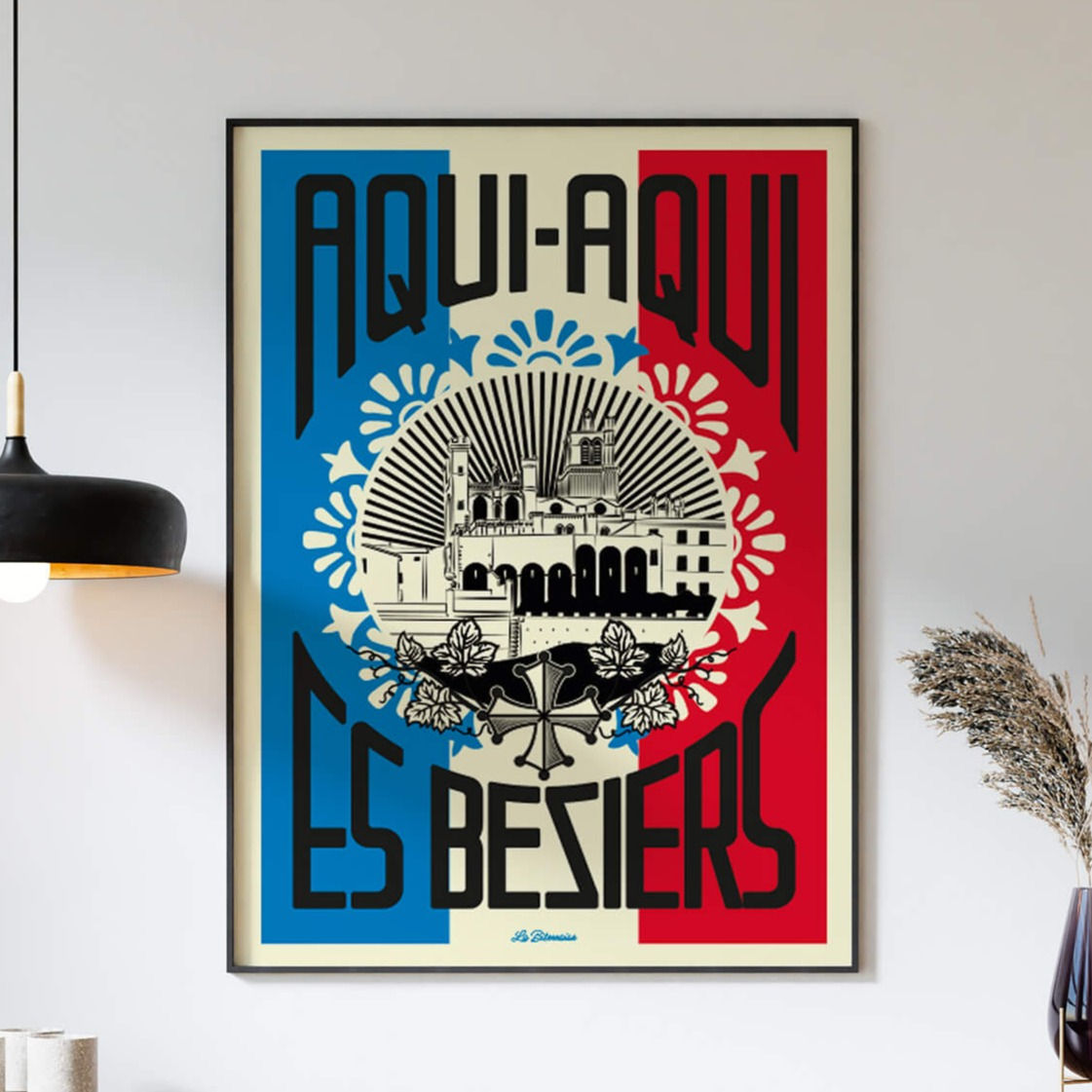 Affiche tricolore "Aqui Aqui es Béziers"