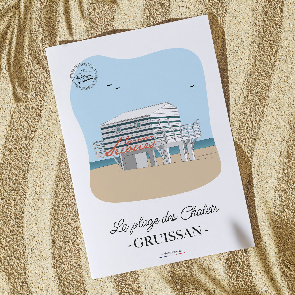 Carte GRUISSAN "la plage de chalets"